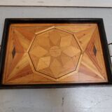 Antique wooden tray with inlay