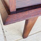 Large vintage chest of drawers with four drawers and one door in oak, circa 1960s
