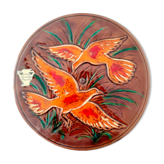 Valauris enamelled trivia decoration of doves