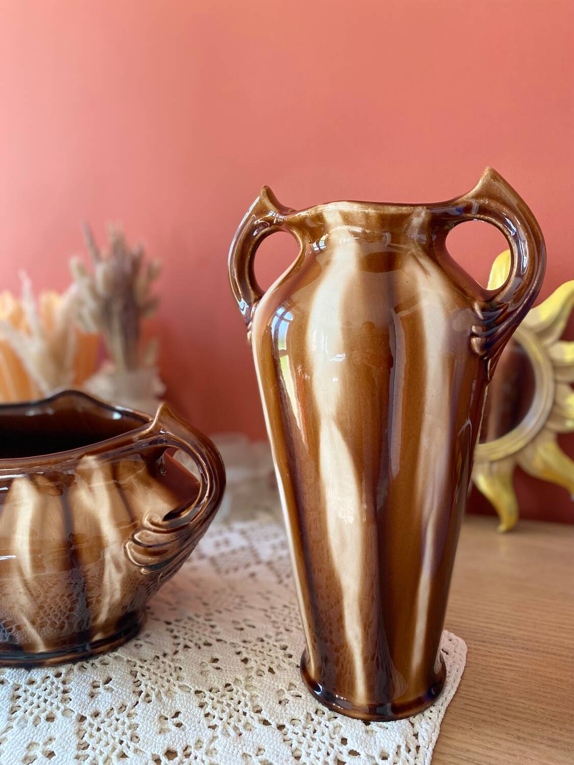 Signed fireplace surround