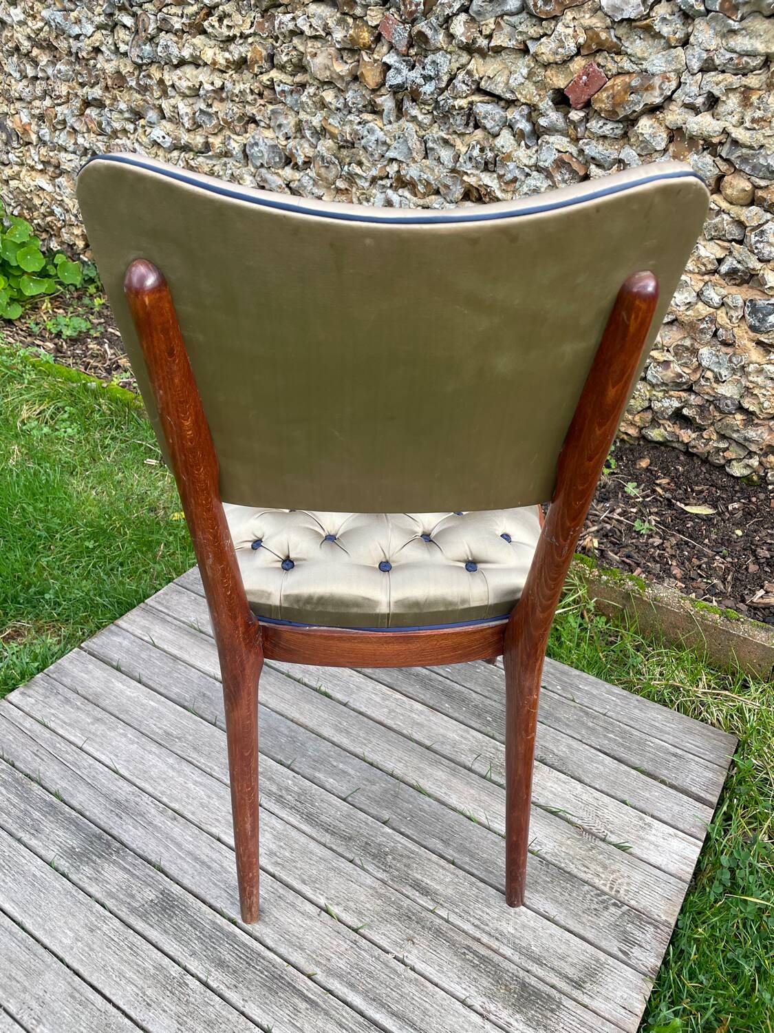 Vintage chair 50 taupe silk