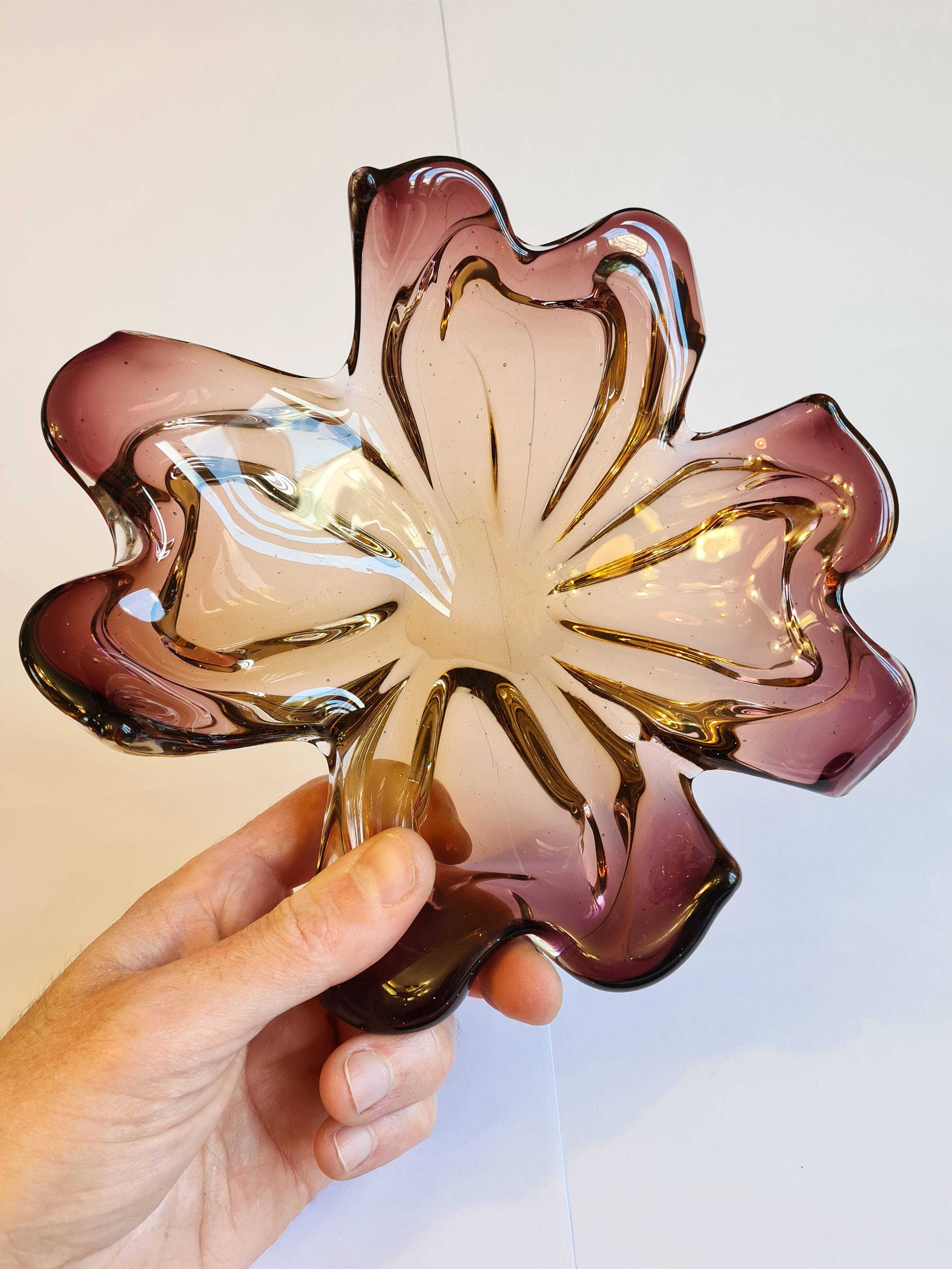 Murano pocket emptier - amber and gold