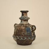 German Blue, Brown, Green & White Ceramic Amphora Vase, 1970s