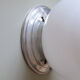 Wall lamp or ceiling lamp old globe in opaline glass white aluminum base 1950 1960 vintage