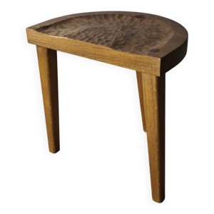 tabouret en chêne gougé