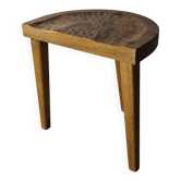 Tabouret en chêne gougé