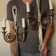 Paire de grandes appliques aux rubans style Louis XVI