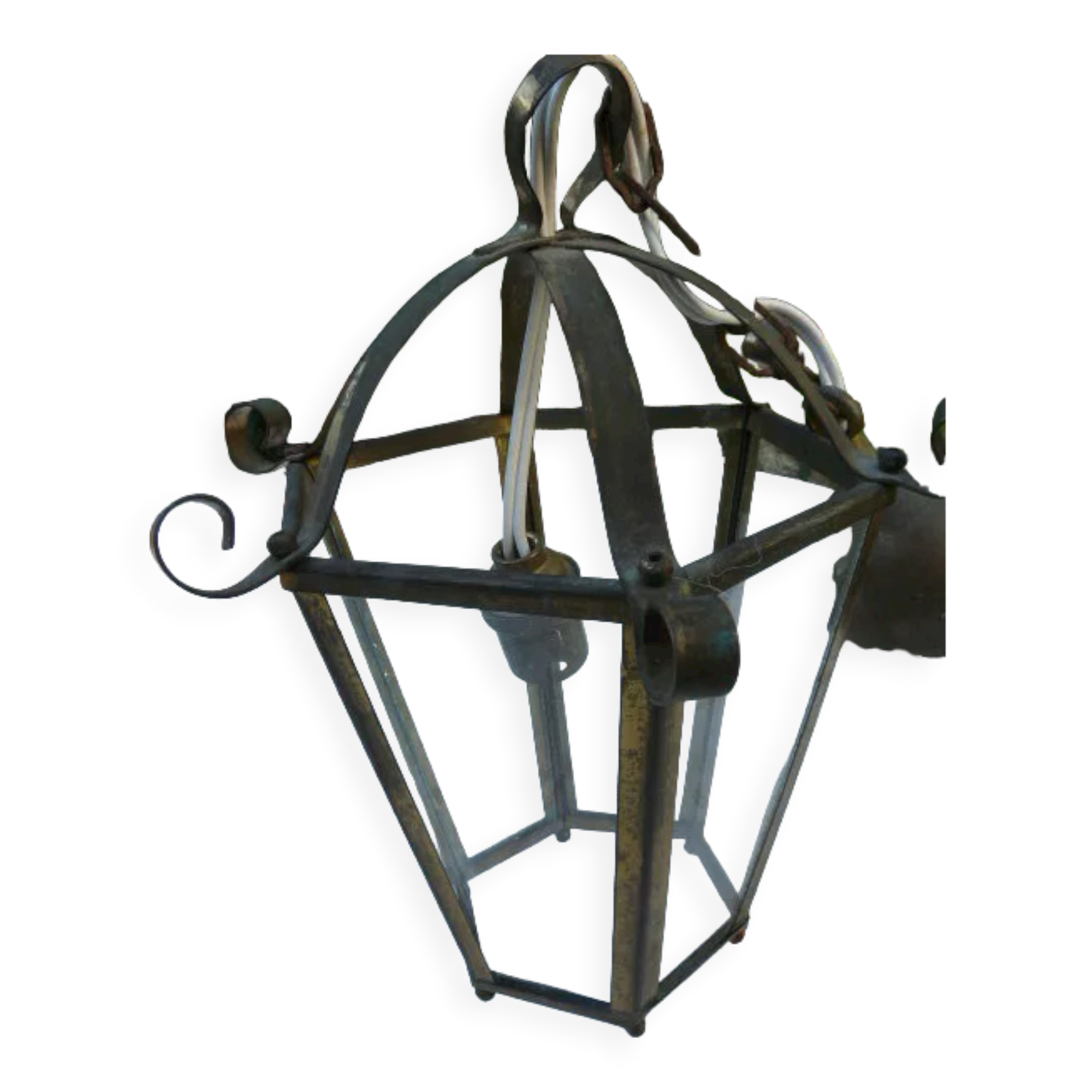 Brass lantern pendant lamp