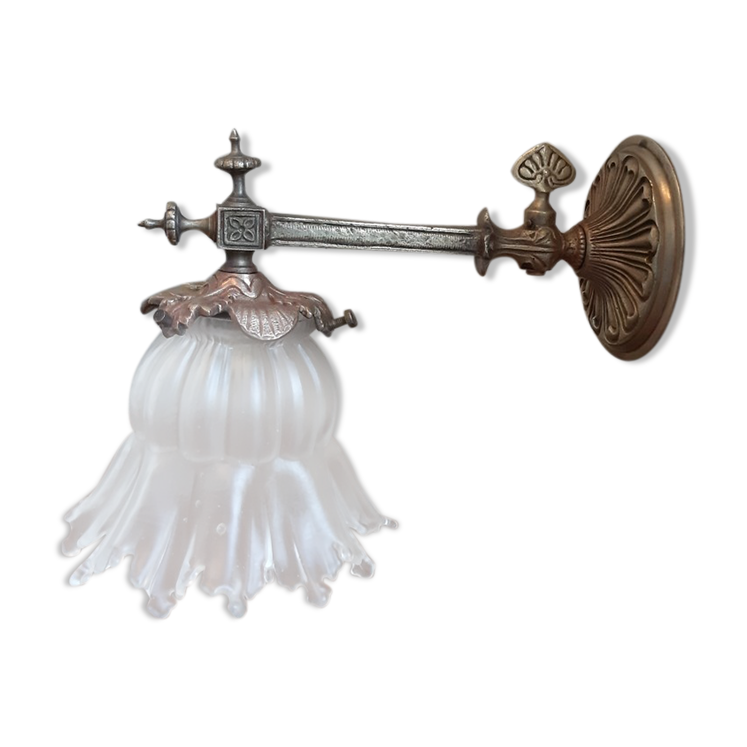 Bronze wall sconce with tulip 19th century