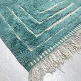 Moroccan Berber rug Beni Ouarain emerald blue 3x2.12m