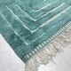 Tapis berbère marocain Beni Ouarain bleu émeraude 3x2,12m