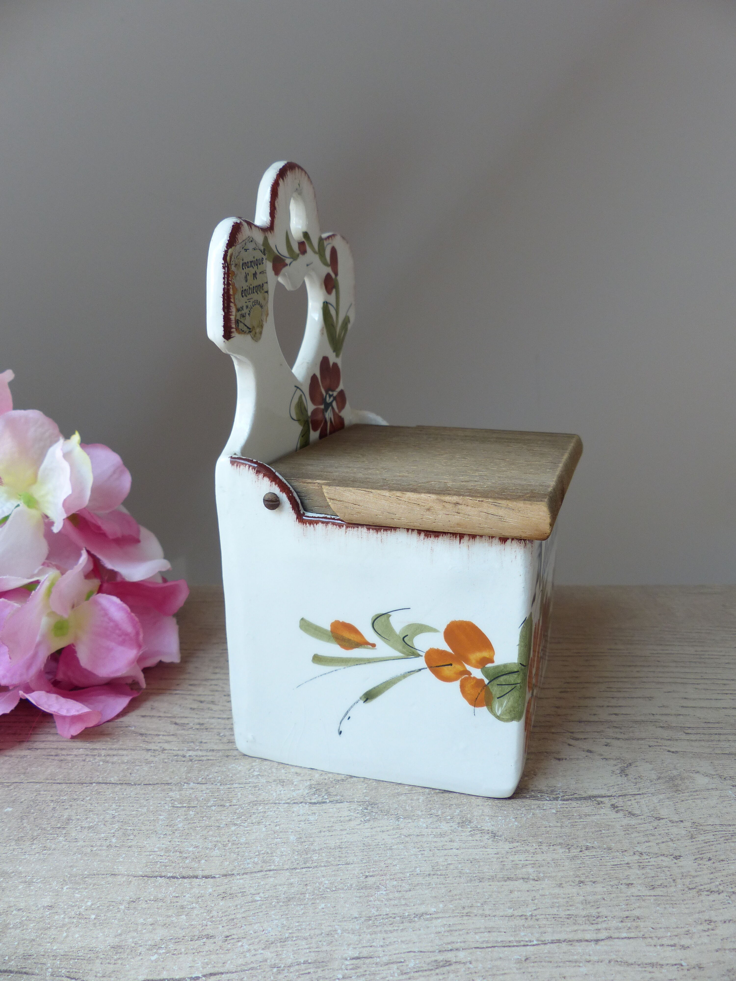 Old Ceramic Matchbox Italy