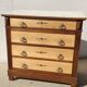 Old chest of drawers, white marble top.