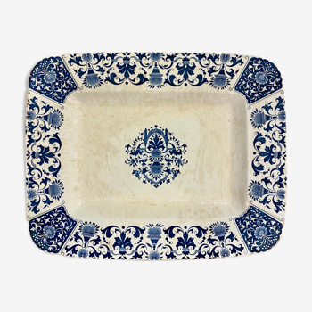 Rectangular dish, Manufacture de Gien, model Carré Bleu