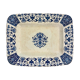 Rectangular dish, Manufacture de Gien, model Carré Bleu