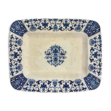 Rectangular dish, Manufacture de Gien, model Carré Bleu