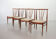 Rosewood Spindle Back Scandinavian Dining Chairs with Offwhite Upholstery