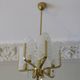 Carl Fagerlund brass and glass acanthus leaf chandelier, Sweden 1960s