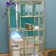 Vitrine vintage en verre et laiton