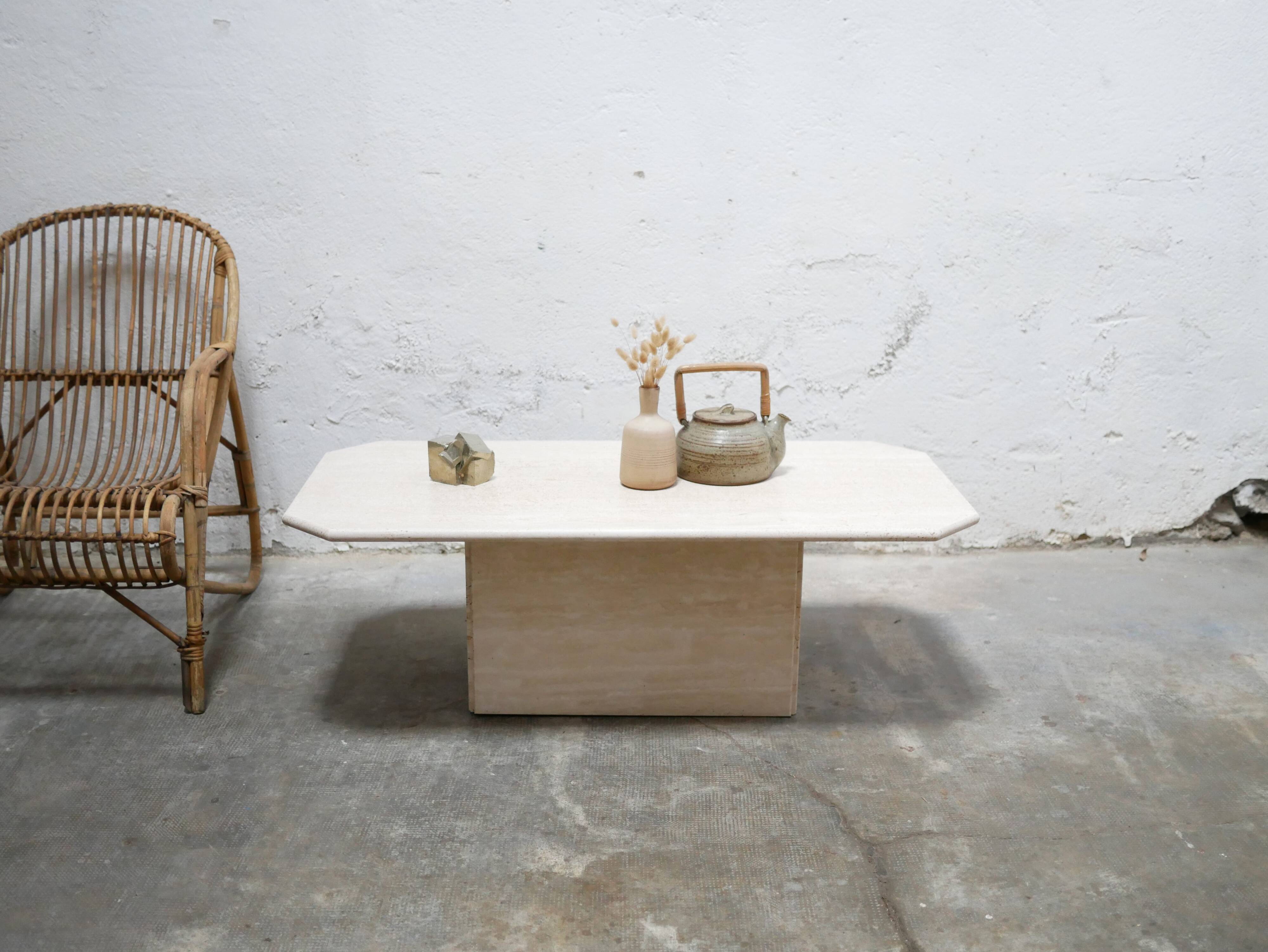 Vintage travertine coffee table