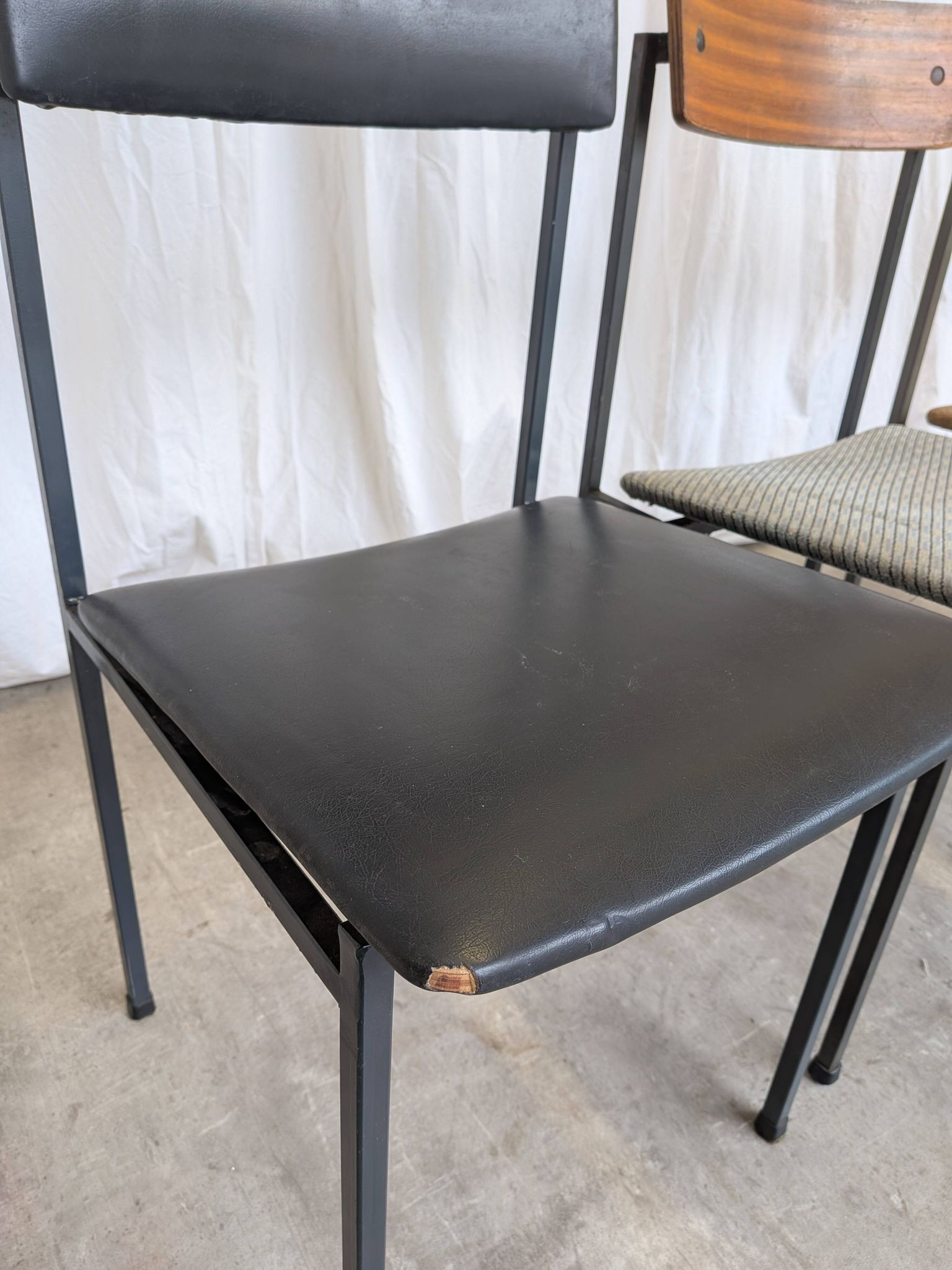 Set of 4 - Mix & Match Vintage Industrial Dining Chairs - 1970s Stol Kamnik