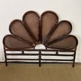 Rosette headboard in vintage rattan and canework