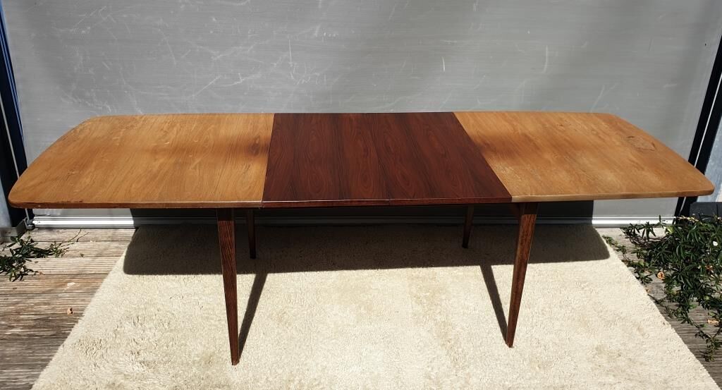 Scandinavian table 2 extensions teak "tray in its juice"