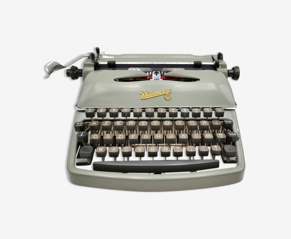 Machine à écrire rheinmetall verte vintage révisée ruban neuf '60