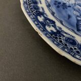 Blue and white China plate decorated with butterflies late 19th century