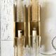 Pair of Vitrika wall lamps in glass and brass