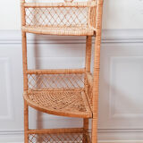 Rattan corner shelf