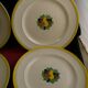 Service 6 flat plates faience Boch La Louvière enamels decoration fruits Art Deco