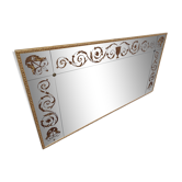 Venetian Mirror Art Deco brasserie bistro in eglomerized glass 204x105cm