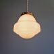 Art Deco pendant light in white opaline glass, 1920s-30s