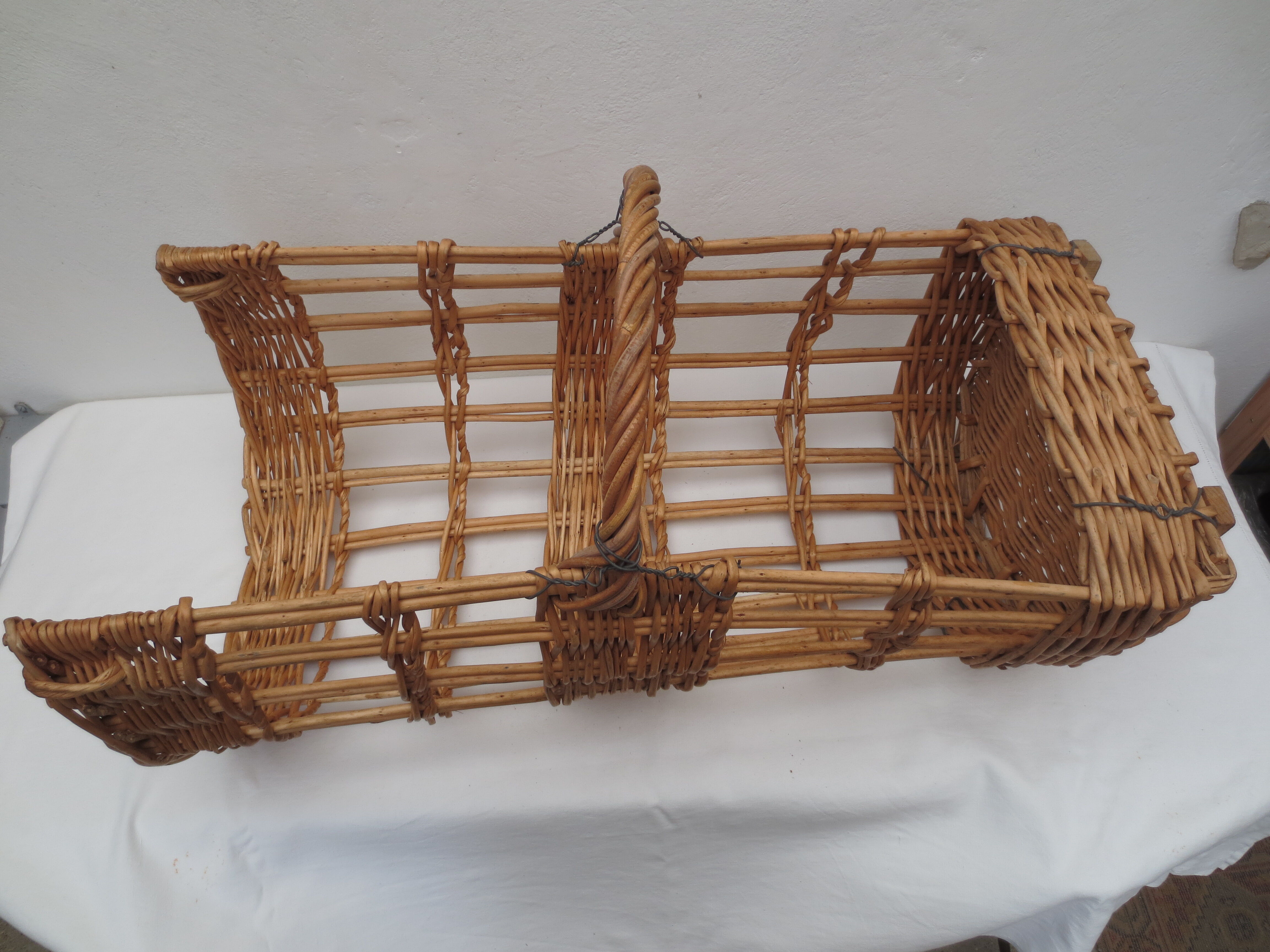 Old wicker bakery bread basket