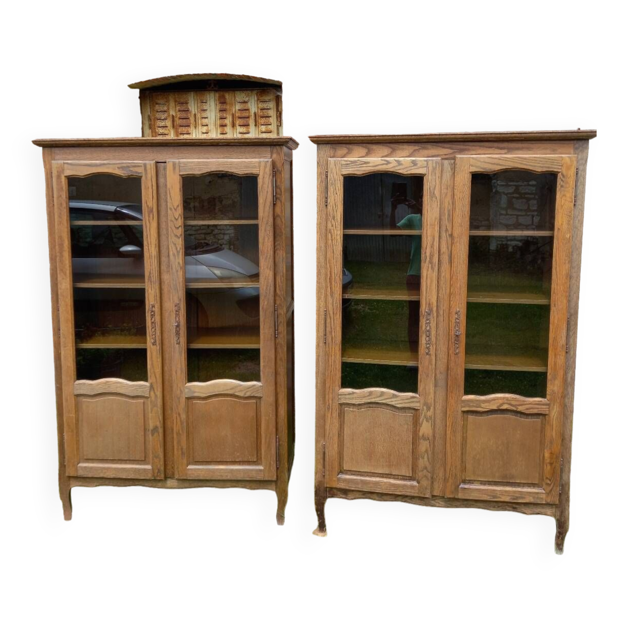 2 vitrines ancienne en bois