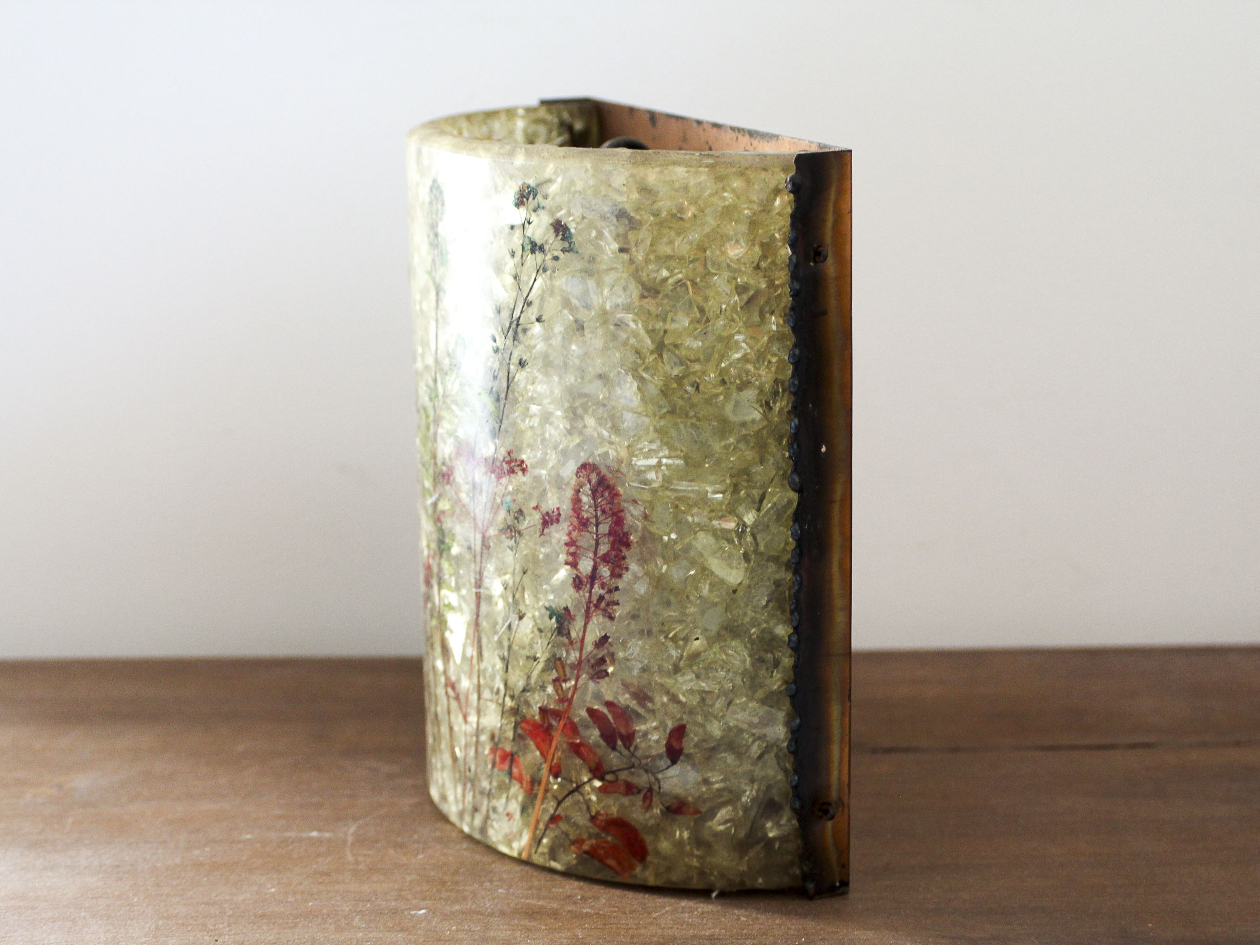 Accolay resin and copper wall lamp