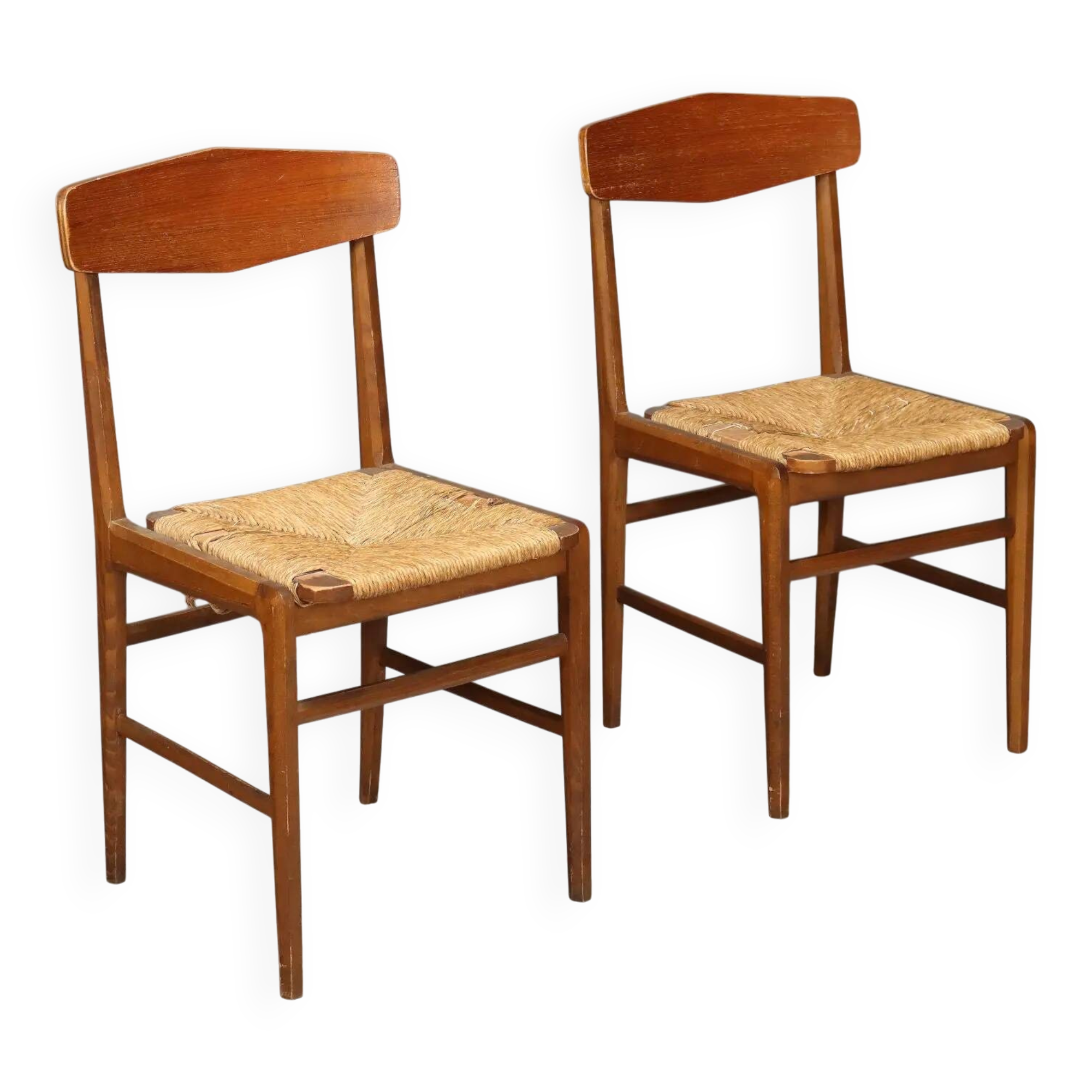 Vintage beech chairs, bent plywood, design, Italy, 1950s