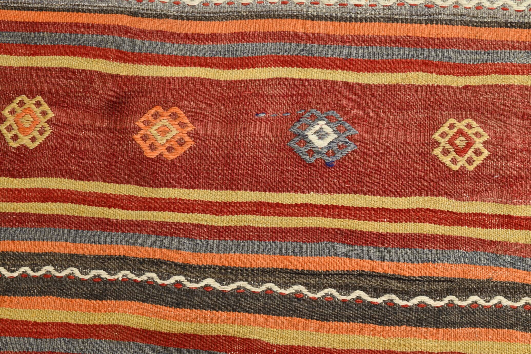 6x9 Striped Vintage Kilim Rug, Home Decor Carpet, 175x276Cm