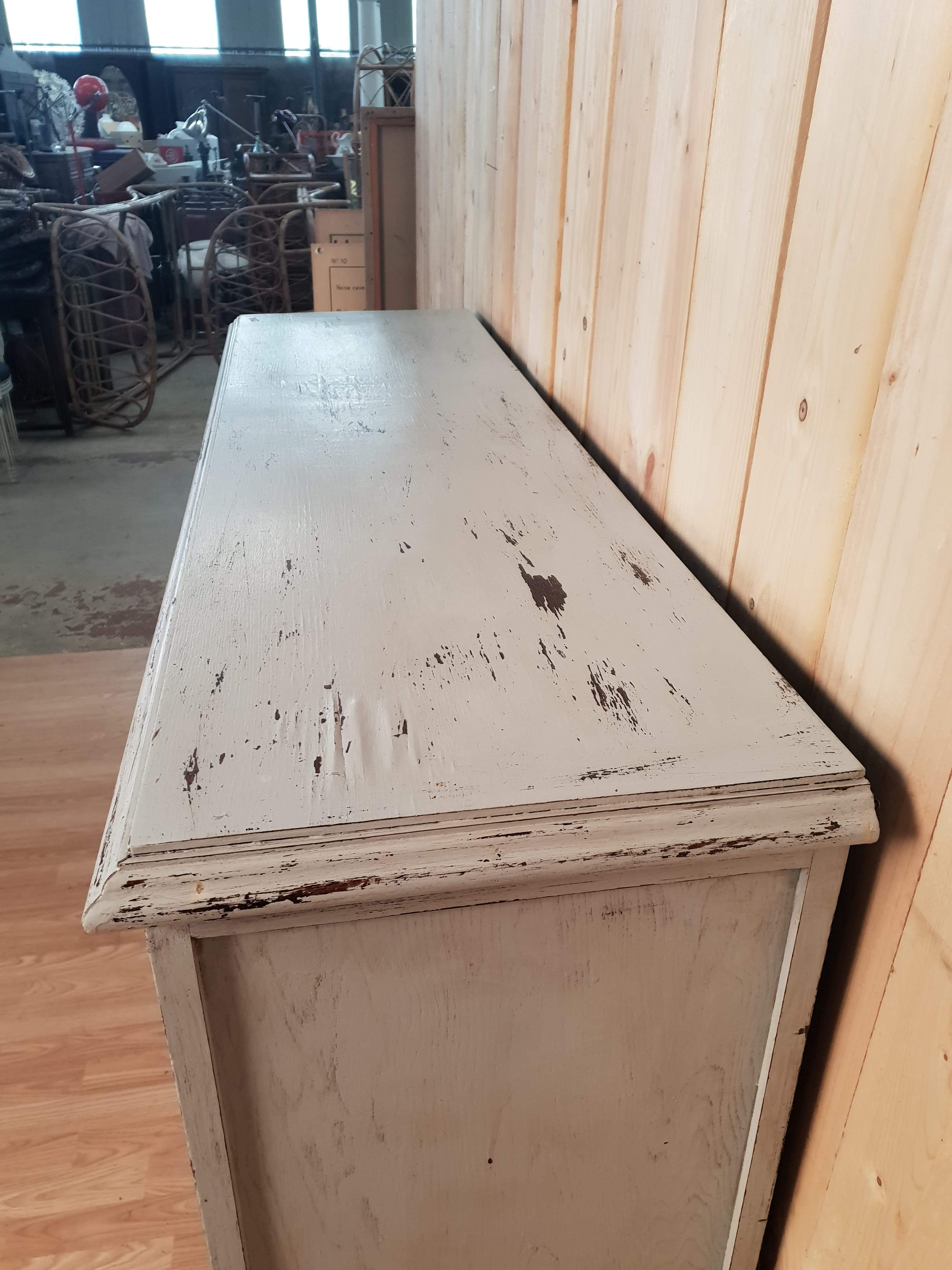 Old blue patinated buffet