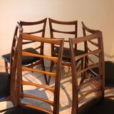 Set of 6 Scandinavian chairs in Teak "Lis" by Niels Koefoed, Circa 60's