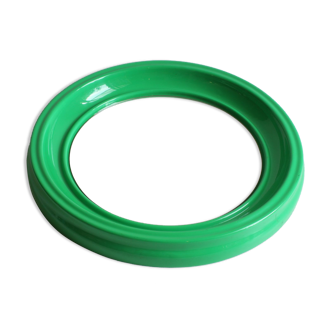 Space age round green molded plastic mirror, 1970s.