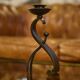 Pair of wrought iron candlesticks by Charles Piguet 1940s
