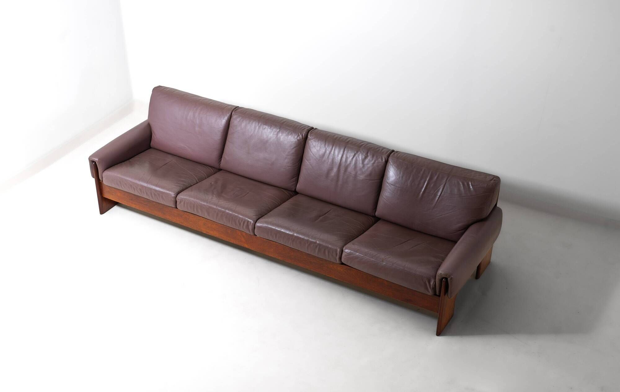 Wide minimalist loft sofa, Italy 1970s