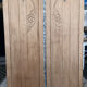 Vintage Art Deco duo of doors Rose and Daisy solid oak wood