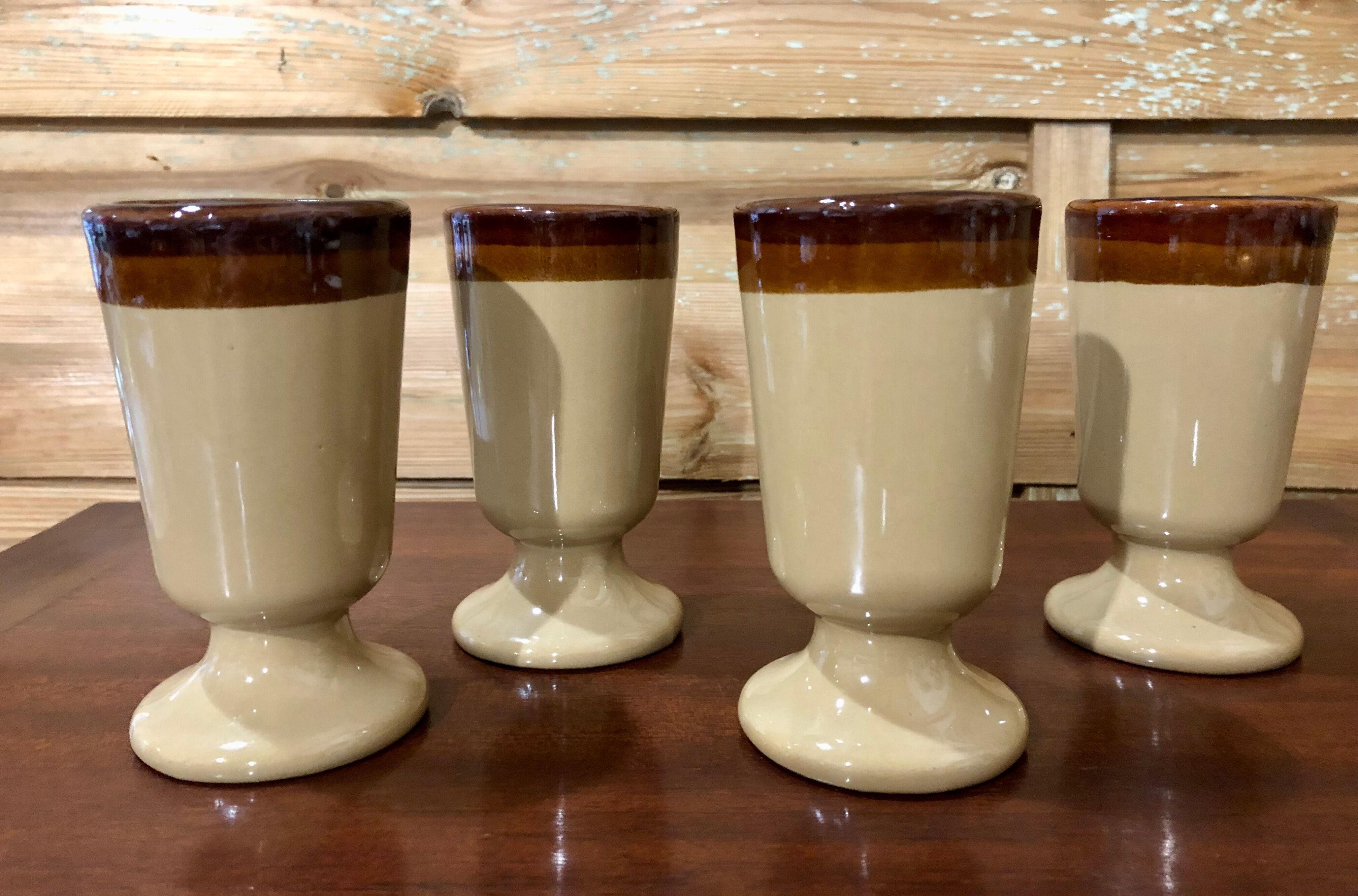Enamelled stoneware mugs