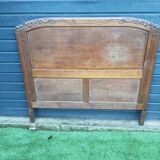 1950s solid oak headboard