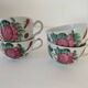 4 tasses scandinaves peintes main Arnold Wiig - Ostfriesland années 50-60