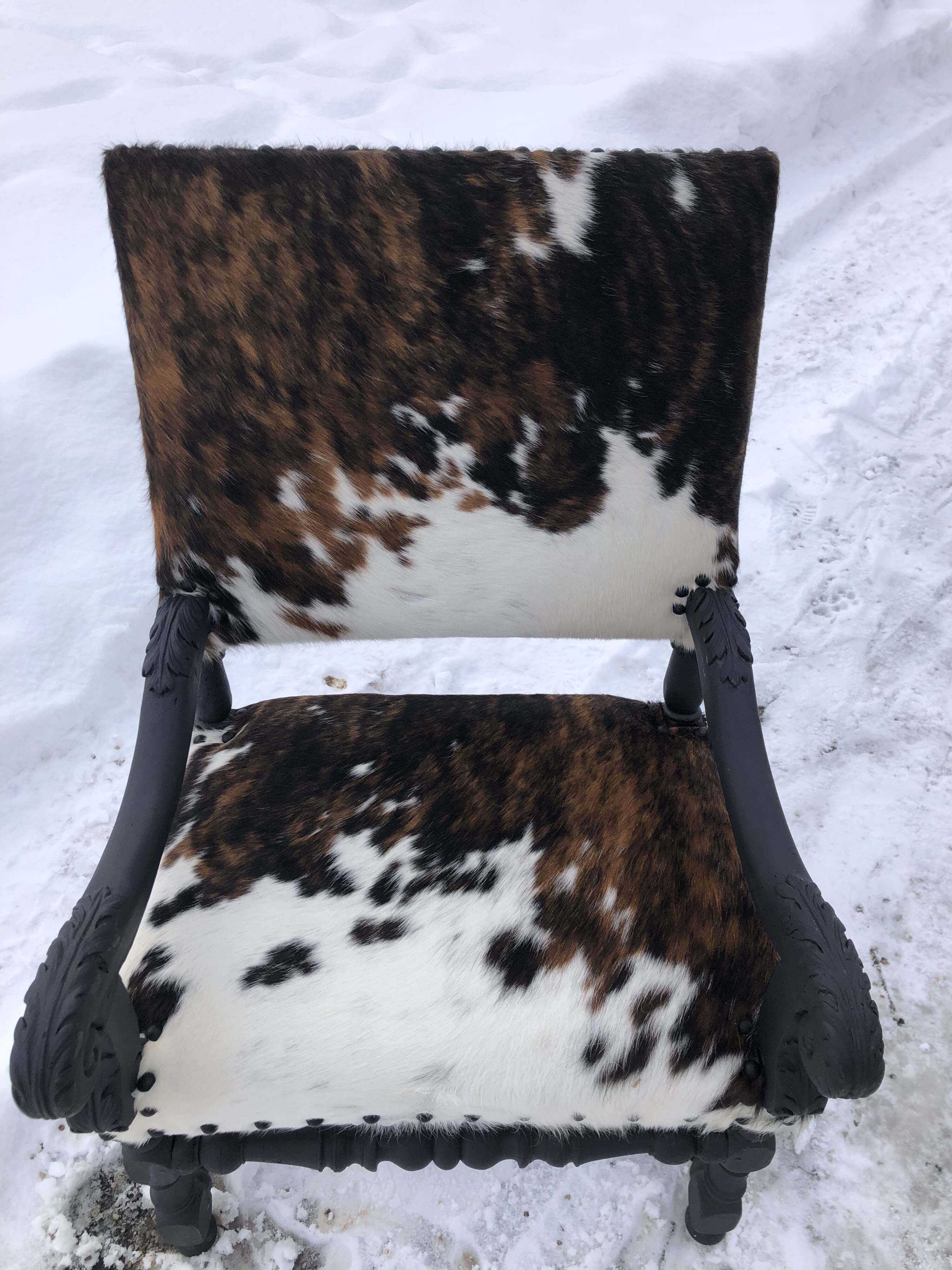 Cowhide armchair