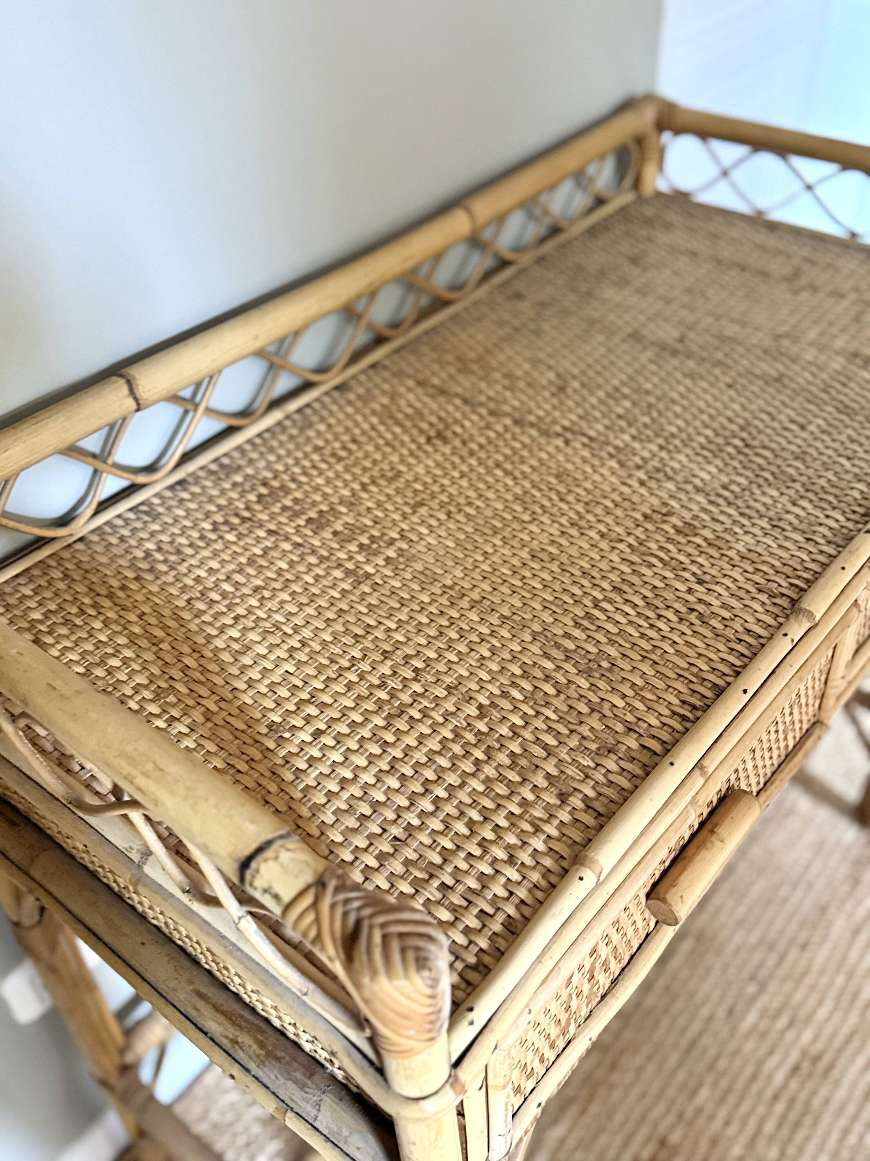 Vintage bamboo and rattan desk
